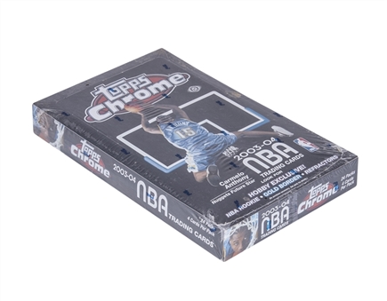 2003-04 Topps Chrome Basketball Factory Sealed Unopened Hobby Box (24 Packs) - Possible LeBron James Rookie Cards